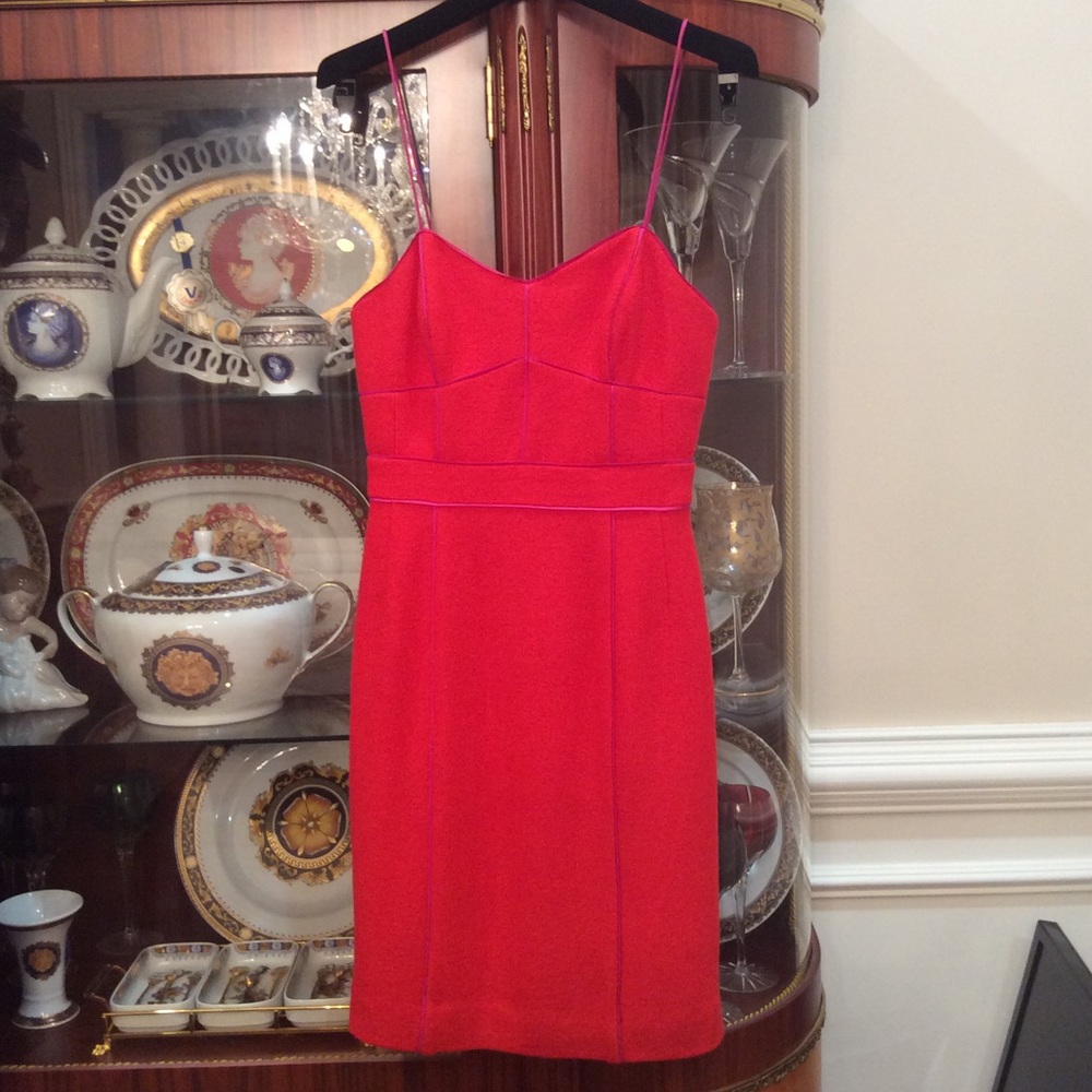 Banana Republic Tweed Wool Blend Red Sleeveless Mini Dress sz.00P
